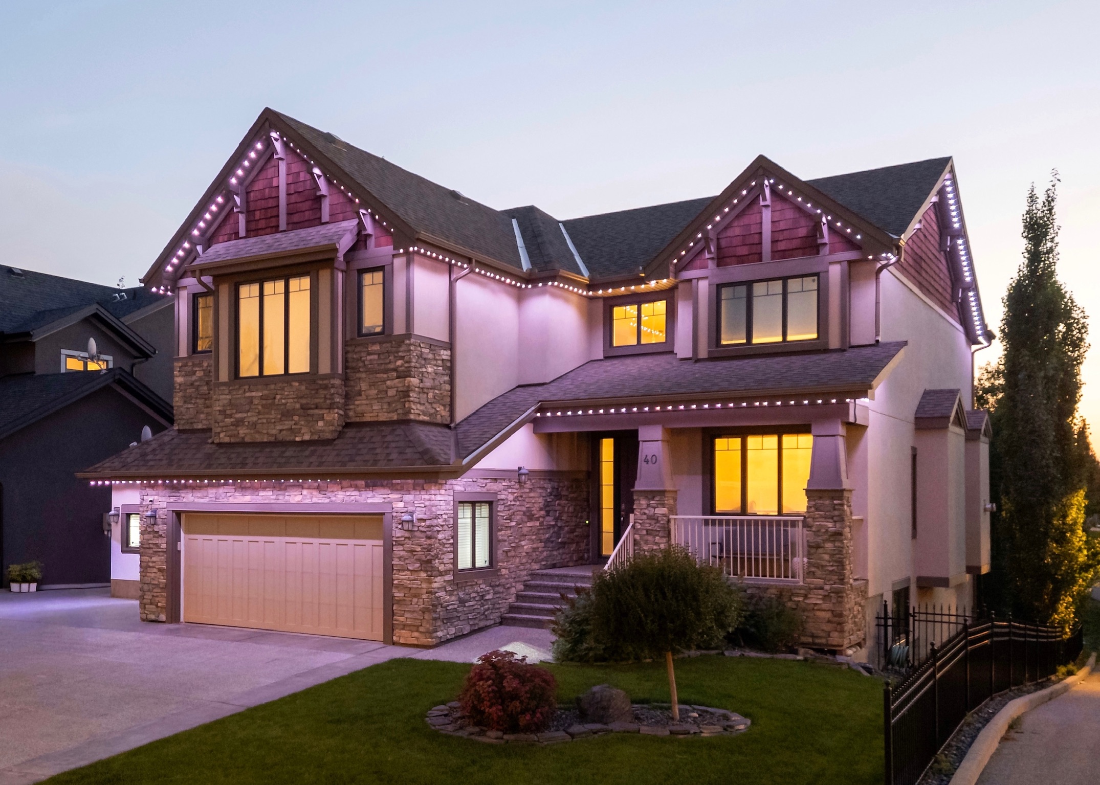 Permanent holiday lighting installation in Calgary – year-round LED by Lior Lighting